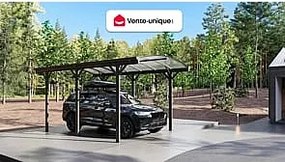 Wiata samochodowa pergola wolnostojąca z aluminium - 1 samochód - 15,15 m² - Antracytowy - BARESA