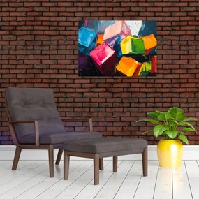 Obraz na szkle - Kolorowe kostki (70x50 cm)