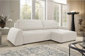 Narożnik ALMI Prawostronny z funkcją spania, wolnostojący tkanina EXCITE ME 01 Biały