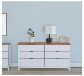 Biała niska komoda z litego drewna sosnowego 150x75 cm Post – Støraa