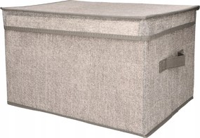 Organizer Tekstylny Szary Pudełko z Pokrywą 40x30x25cm do Szafy Garderoby