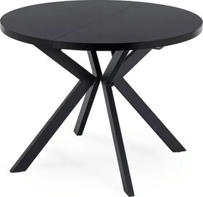 Stół Okrągły Rozkładany LUKAS 100-250 cm Czarny Nowoczesny Loft