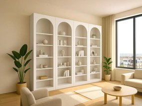 Zestaw 4 biblioteczek z 6 wnękami - Biały - CYMORA