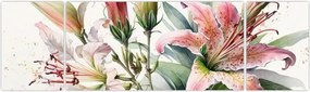 Obraz - Lilie, ilustracje (170x50 cm)