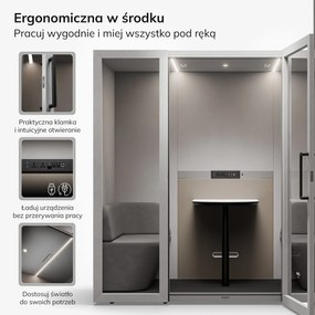 Budka akustyczna do biura INBOX 4-osobowa 2200 x 2200 x 1220 mm