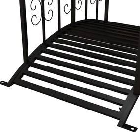 Outsunny Most ogrodowy z metalu w stylu vintage, dekoracja do ogrodu i stawu, 119x67x70 cm, czarny