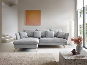 Masseno Narożnik NERA z funkcją spania i pojemnikiem na pościel Narozniki L, Rozkładana sofa - Szary, POSO 55