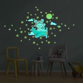 Naklejka dziecięca na ścianę 30x25 cm Pilot Bear – Ambiance