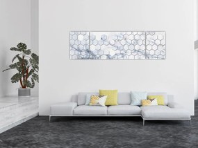 Obraz - Marmurowe sześciokąty (170x50 cm)