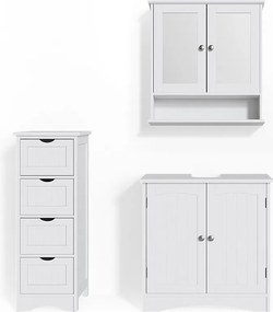 Zestaw mebli łazienkowych biały 60x30x60 bianco