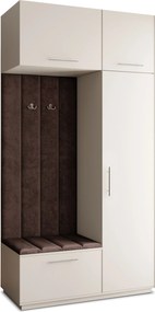 Masseno Garderoba REMA 120/240/60 cm Nowoczesna Szafa do Przedpokoju Kaszmir, MONOLITH 29 (Brązowy)