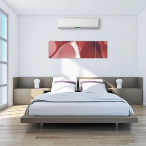Obraz - Czerwony abstrakcyjny kwiat N⁰3 (170x50 cm)