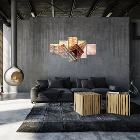 Obraz - Wieża Eiffla w stylu vintage (125x70 cm)