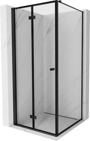 Mexen Mist-F kabina prysznicowa składana lewa 90 x 90 cm, czarna ramka, czarna - 8A6T-090-090-70-70-L