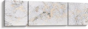 Obraz białej mandali (170x50 cm)