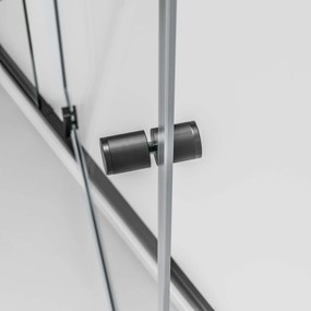 Drzwi prysznicowe skrzydłowe z panelami stałymi NT607 FLEX - bezpieczne szkło Nano 6 mm - różne kolory i szerokości