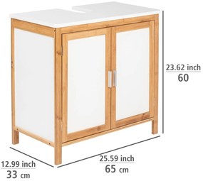 Szafka pod umywalkę FINJA, z bambusa i MDF,  65 x 60 x 33 cm, WENKO