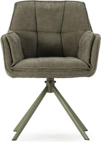 Zielone tapicerowane fotele jadalniane zestaw 2 szt. Keiko – Marckeric