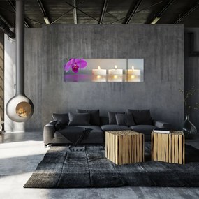 Obraz świec na wodzie (170x50 cm)