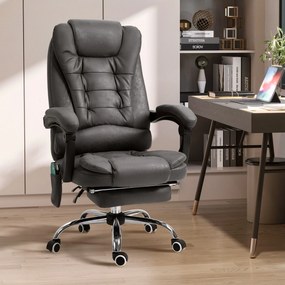 Vinsetto Fotel biurowy ergonomiczny z funkcją masażu masażer szary 65x160x104 cm | Aosom PL