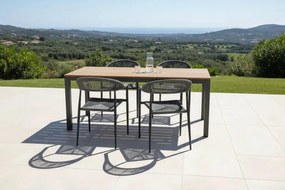 Krzesło Ogrodowe Antracyt 56x60x78 cm Plecione Ręcznie Sznurki Nowoczesne