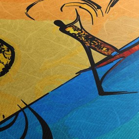 Obraz starożytnego obrazu (z zegarem) (90x30 cm)