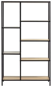 Czarny/w naturalnym kolorze regał w dekorze dębu 80x146x35 cm Altino – Unique Furniture