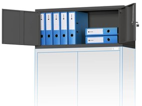 Nadstawka do szafy EWA, 900 x 380 x 400 mm, antracytowa