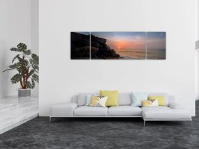 Obraz zachodu słońca na plaży (170x50 cm)