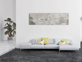 Obraz - Chiński krajobraz (170x50 cm)