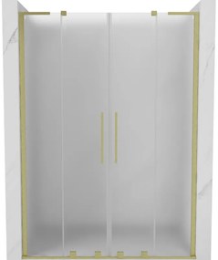 Mexen Velar L Duo drzwi prysznicowe rozsuwane 150 cm, szron, złote szczotkowane - 871-150-003-32-55