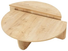 Zestaw 2 stolików kawowych - Naturalny jasny - ALOEVA