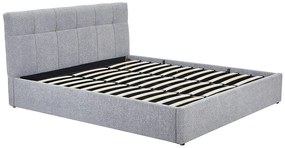 Łóżko ze skrzynią  180 x 200 cm - Tkanina z bukli  - Szary - MAZIRI