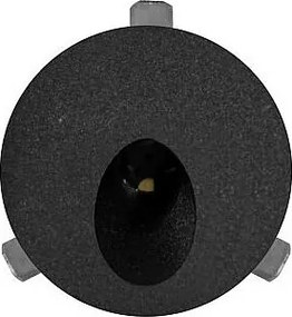 Polo - Beneito & Faure LED wpuszczana lampa schodowa - 2 W, ciepła biel 3200 K, 65° - okrągła, czarna wpuszczana lampa punktowa