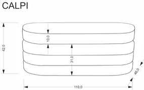 Ławka, pufa podwójna z funkcją pojemnika welur popiel CALPI 110/46/42 cm