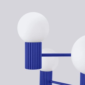 Żyrandol HALO 6 ultramaryna ryflowany SOLLUX  LIGHTING