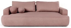 Jasnoróżowa rozkładana sofa z materiału bouclé 247 cm Quinoa – Bonami Selection