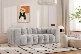 Sofa trzyosobowa BALOO, tkanina szenilowa + bukla, Jasnoszary