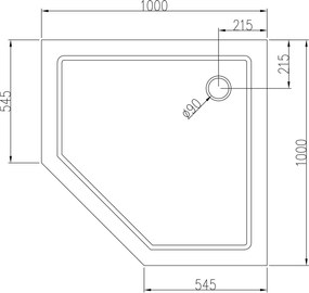 Brodzik pięciokątny akryl sanitarny
