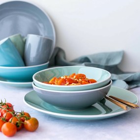 Mäser Zestaw naczyń stołowych 24 szt. ELISSA – turkusowy połysk