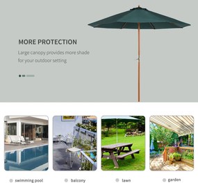 Outsunny Parasol ogrodowy 27m zielony z ochroną UV i stabilną konstrukcją | Aosom PL