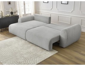 Jasnoszary sztruksowy rozkładany narożnik (lewostronny) Lucien – Bobochic Paris