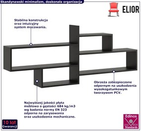 Czarna minimalistyczna półka wisząca Loveso 6X