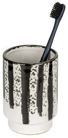 Czarno-biały kubek na szczoteczki do zębów ceramiczny Subiza – Wenko