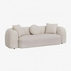 3-osobowa Sofa Z Tkaniny Chenilla Coco Szenila Gruba Biała - Sklum