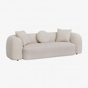 Sofa 3-osobowa Z Szenilu Coco Gruba Biała Szenila - Sklum