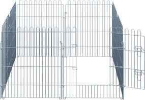 PawHut Kojec dla Szczeniąt Metalowy Wybieg Bezpieczny 63x76 cm Srebrny | Aosom PL