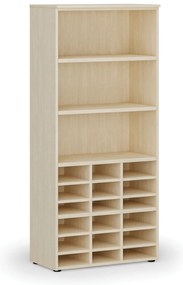 Regał sortujący PRIMO WOOD, 800 x 420 x 1781 mm, 18 przegród, brzoza