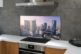Szkło Ozdobne do Kuchni Panorama Warszawskich Wieżowców