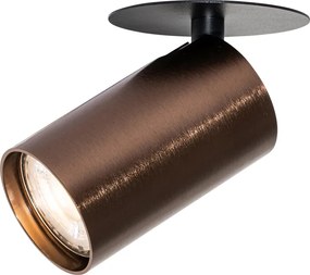 Zestaw 6 nowoczesnych reflektorów wpuszczanych Ciemny brąz GU10 50mm - Chels